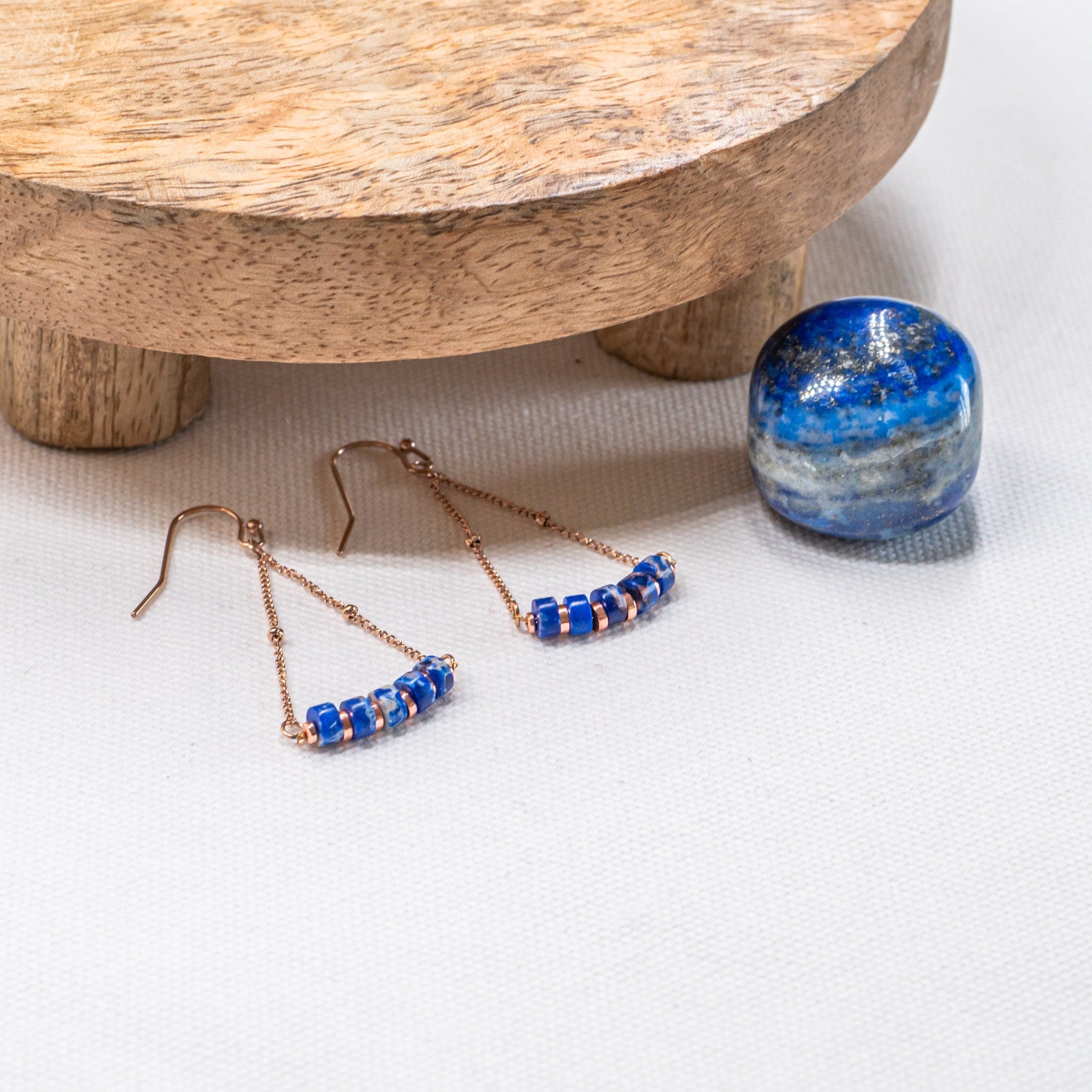 Boucles d'oreilles PIANA en pierres Lapis-lazuli - SLOYA